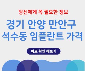 경기 안양 만안구 석수동 임플란트 가격